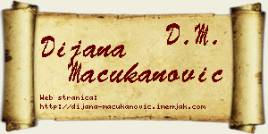 Dijana Mačukanović vizit kartica